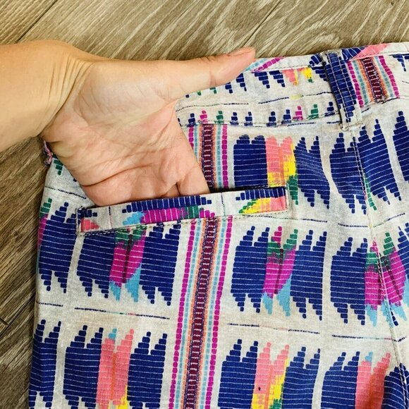 American Eagle Womens Shorts Size 6 Midi Stretch Multicolor Abstract Print Twill - Picture 11 of 11